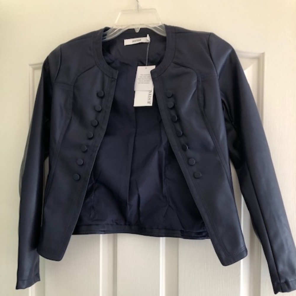 JustFab Faux Leather Jacket - XXS